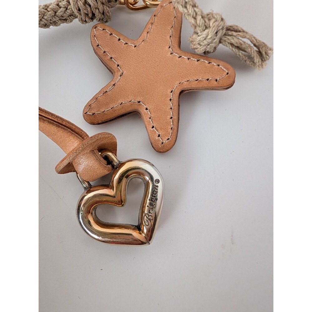 Brighton Purse Windstar “Windy” Brown Black Stripe Canvas Shoulder Bag Charms - Picture 16 of 16